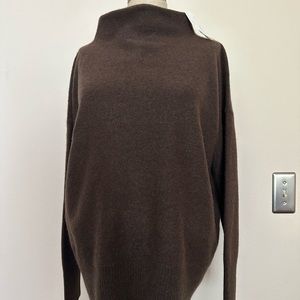 Vince 100% Cashmere Funnel Neck Sweater Size Medium in Espresso color